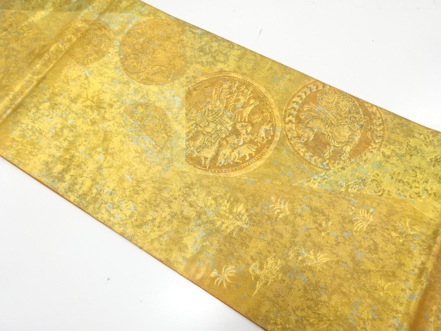 JAPANESE FUKURO OBI / URUSHI FOIL / WOVEN ANIMAL SARASA